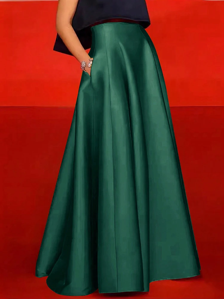 Elegant Satin A-Line Skirt