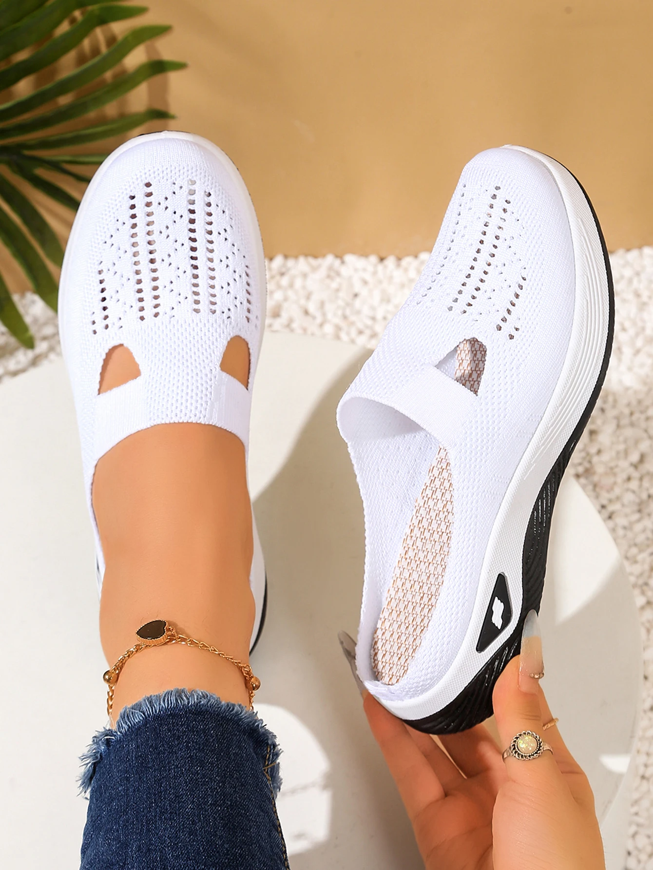 House Mule Slippers with Vent Holes