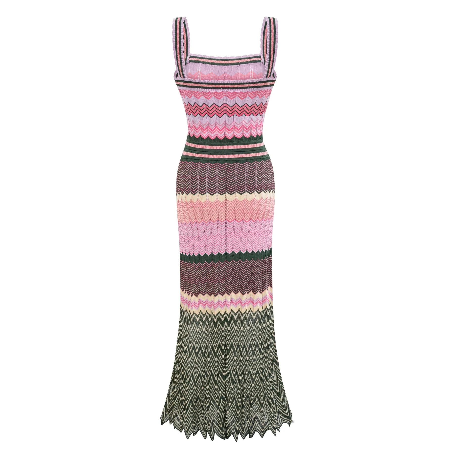 Stretchy Zigzag Pattern Knit Dress