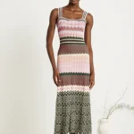 Stretchy Zigzag Pattern Knit Dress — Image 4