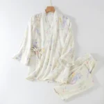 2-Piece V-Neck Floral Cotton Pajama Set