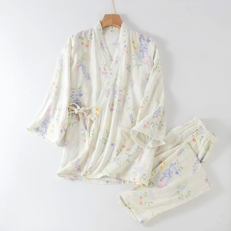 2-Piece V-Neck Floral Cotton Pajama Set