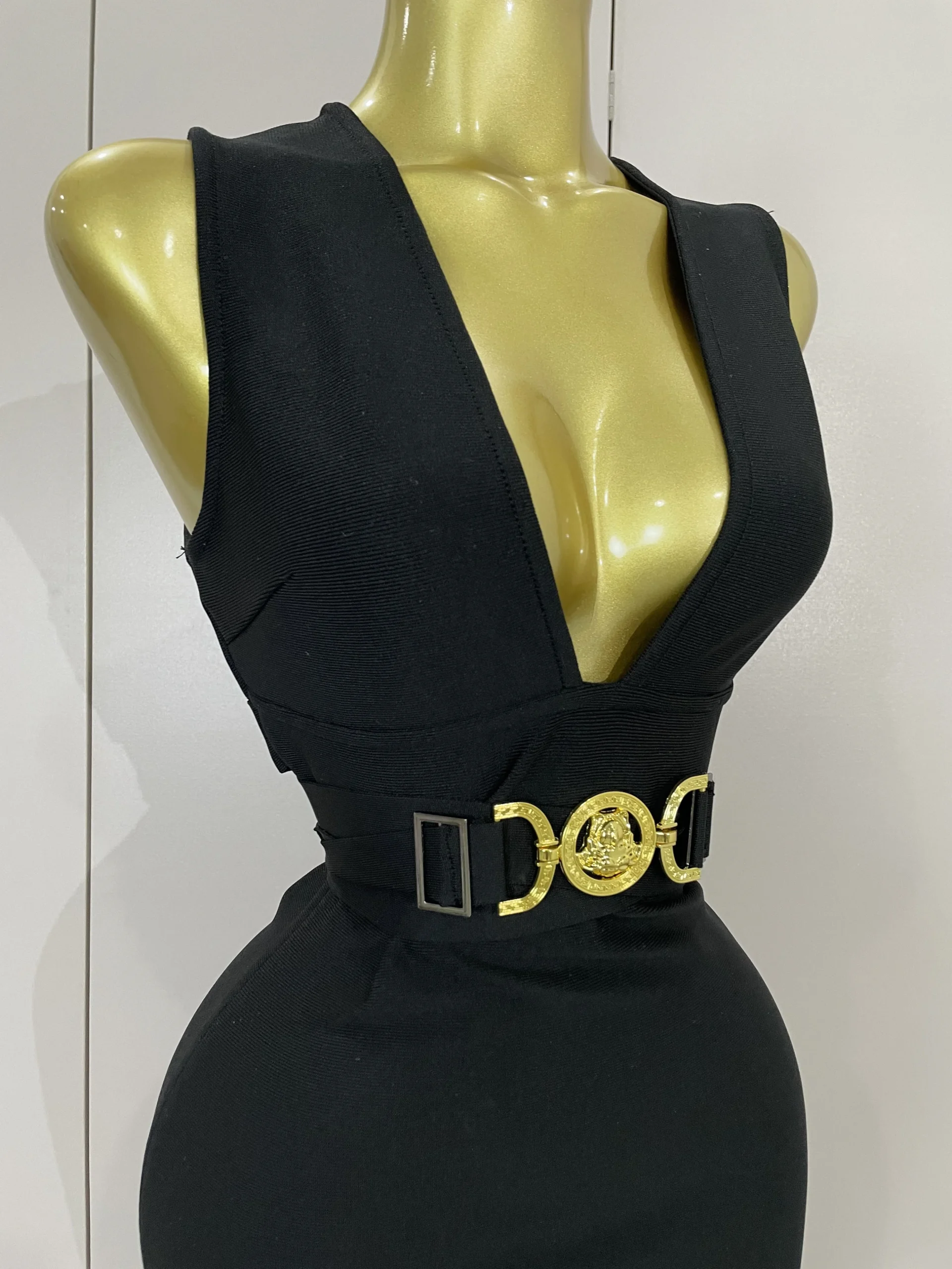 Bodycon Sleeveless V-Neck Dress — Image 18