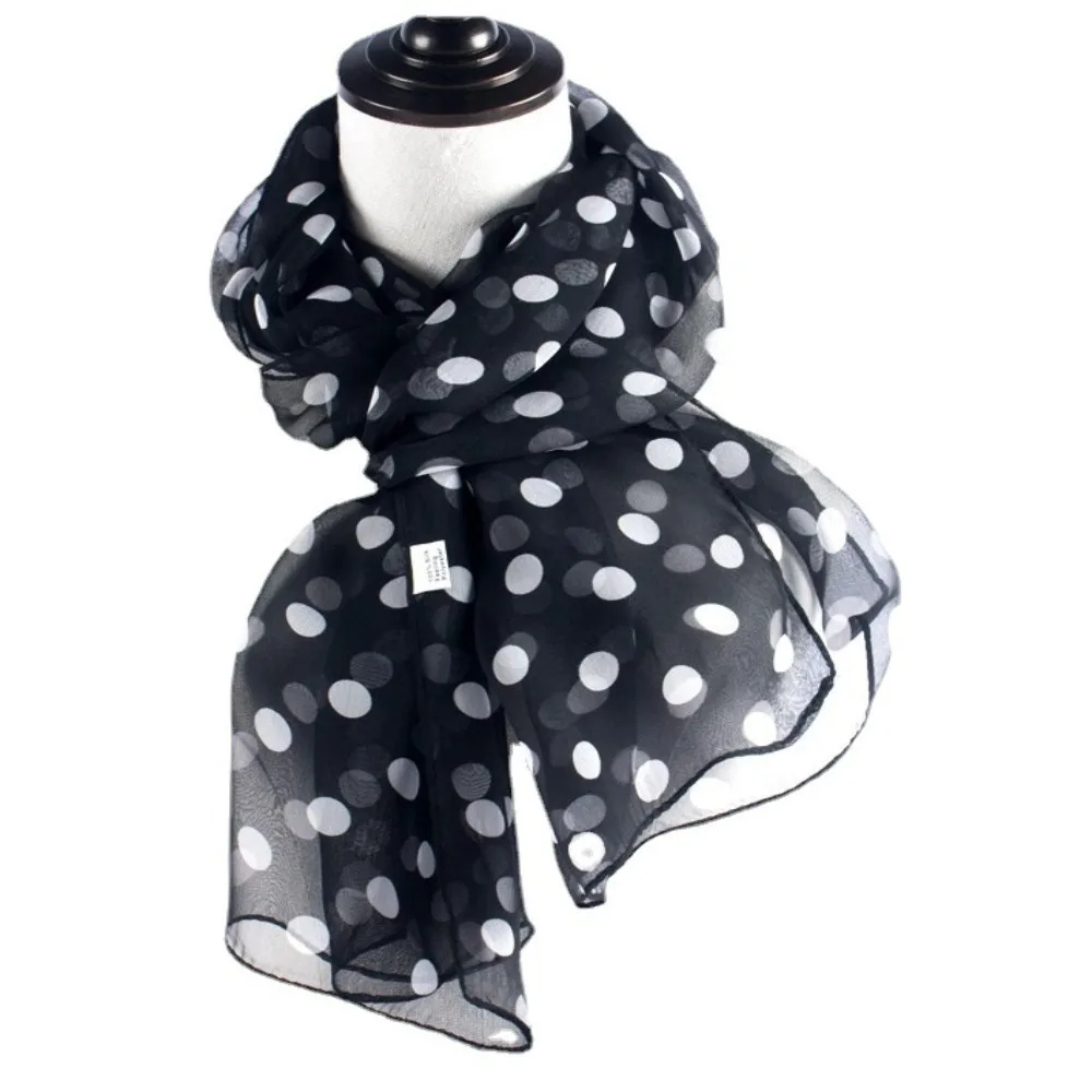 Polka Dot Chiffon Scarf — Image 23