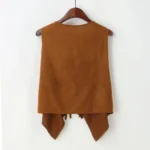 Suede-Feel Vest with Fringe and Studs — Image 2