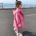 Girls' Long Coat with Defined Waist — Image 6