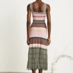 Stretchy Zigzag Pattern Knit Dress — Image 3