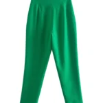 High Waist Straight Pants with Pockets and Front Zipper — Image 3