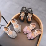 Girls' Rhinestone Summer Sandals with Bow — Image 4