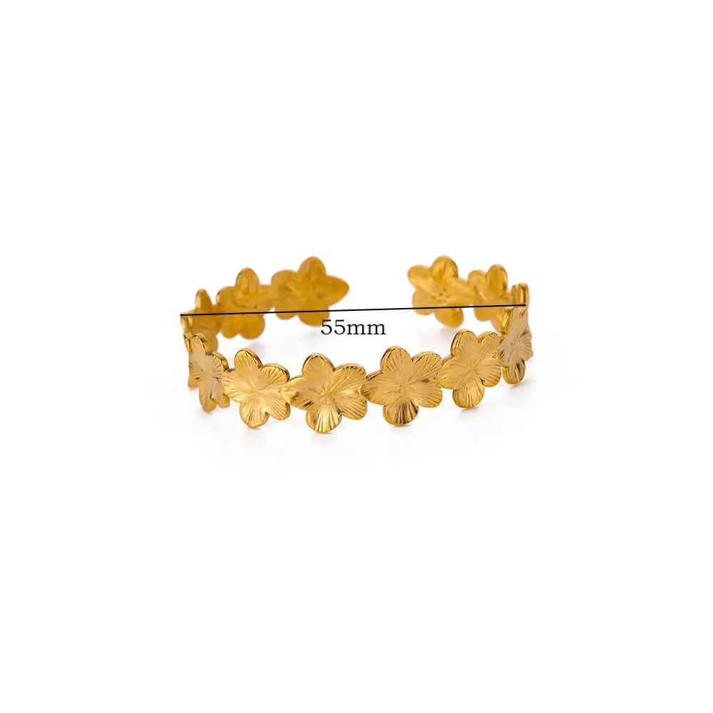 Stainless Steel Bracelet with Classic Floral Pattern