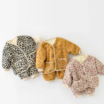 Baby Warm Leopard Print Winter Set