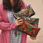 Heritage-Style Embroidered Long Wallet