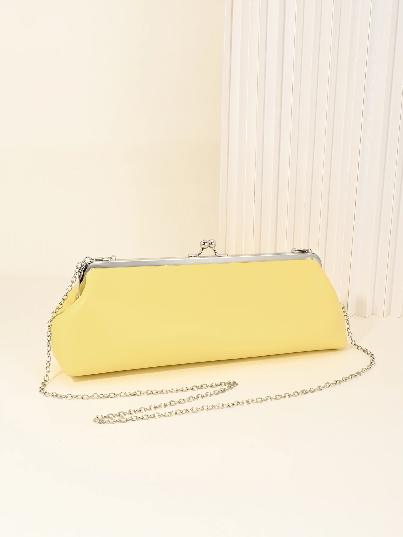 Faux Leather Evening Bag with Clasp