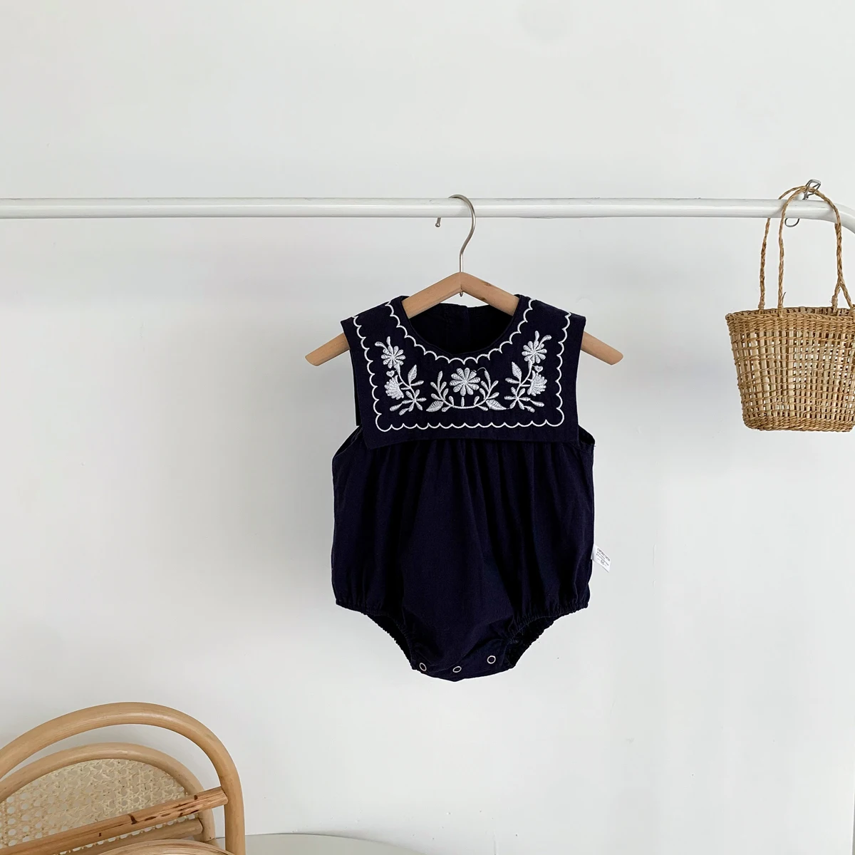 Baby Embroidered Sleeveless Romper — Image 9