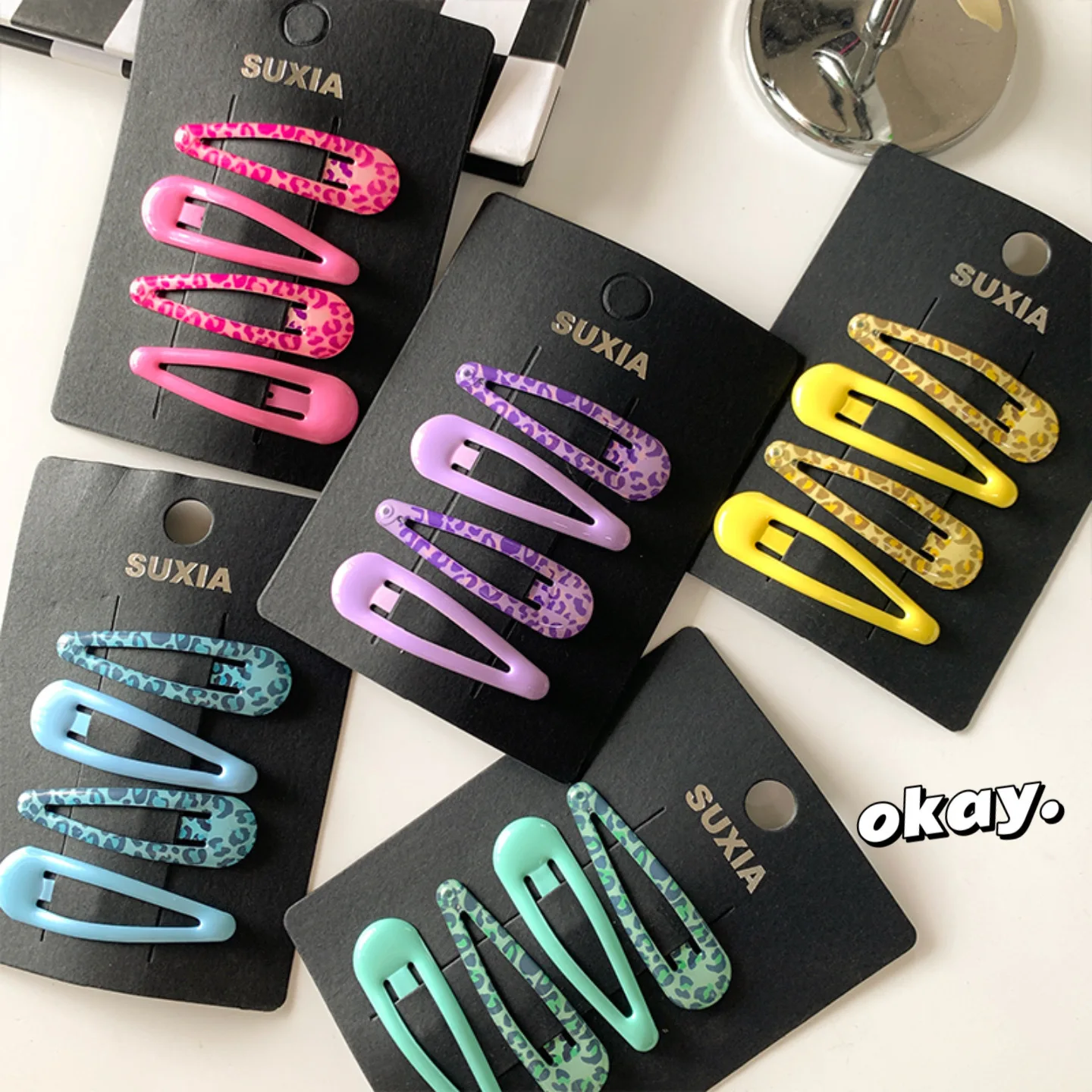 4-Piece Leopard Print Hair Clip Set