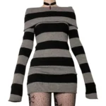 Bodycon Striped Mini Dress — Image 3