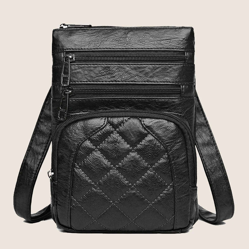 Layered Soft Leather Shoulder Bag