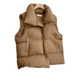 Padded Winter Zip-Up Vest with Pockets and Adjustable Waist — Image 6