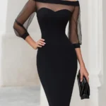 Mesh Long Sleeve Dress
