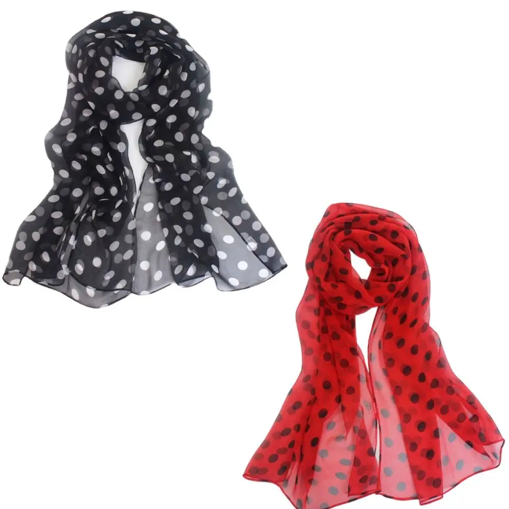Polka Dot Chiffon Scarf — Image 14