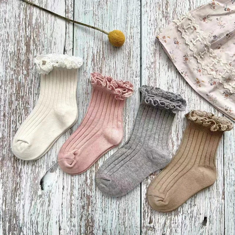 جوارب بناتي طويلة ناعمة بكشكش — صورة 20