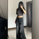 جينز بخصر عالٍ وساق مستقيمة واسعة — صورة 4