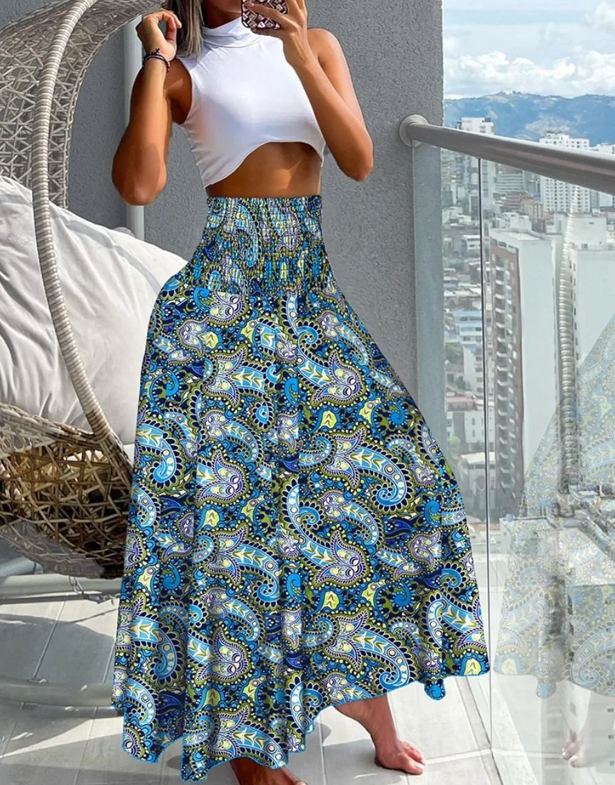 Bohemian Skirt with Elastic Waist