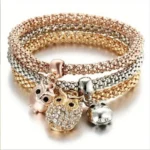 Bracelet Set with Rose and Music Note Charms — Image 3