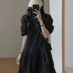 Puff Sleeve Short Dress — Image 3