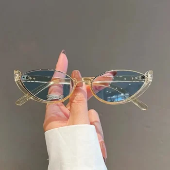 Cat-Eye Glasses with Colored Half Frame