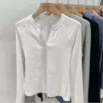 Slim-Fit Long Sleeve V-Neck T-Shirt — Image 4