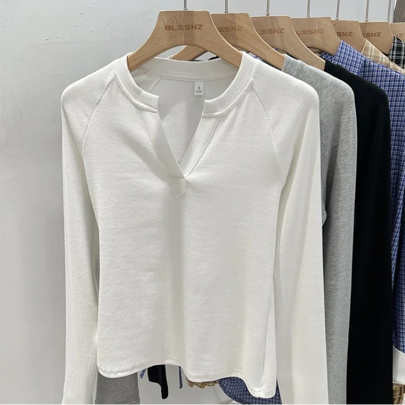 Slim-Fit Long Sleeve V-Neck T-Shirt