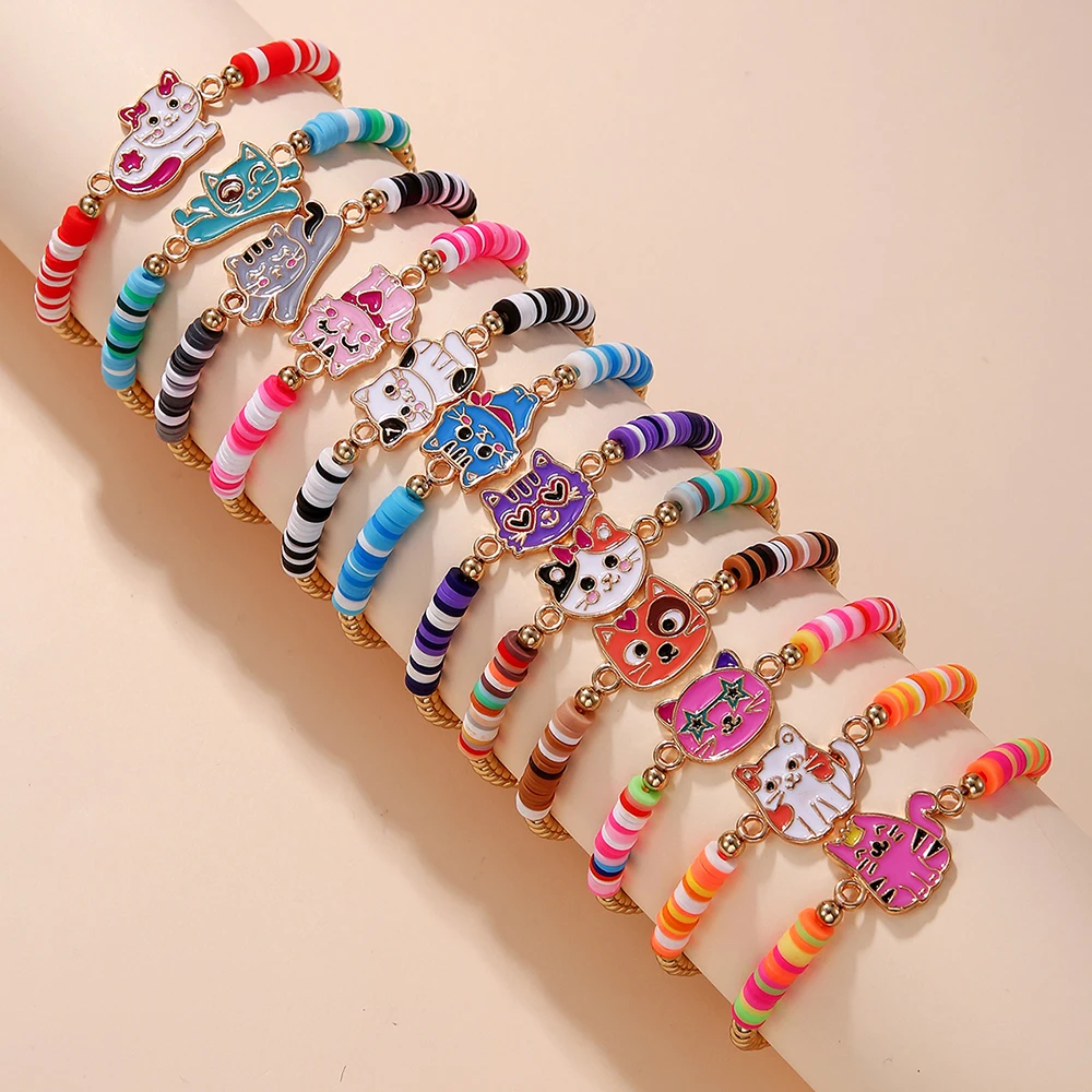 12-Piece Stretch Bracelet Set with Handmade Beads