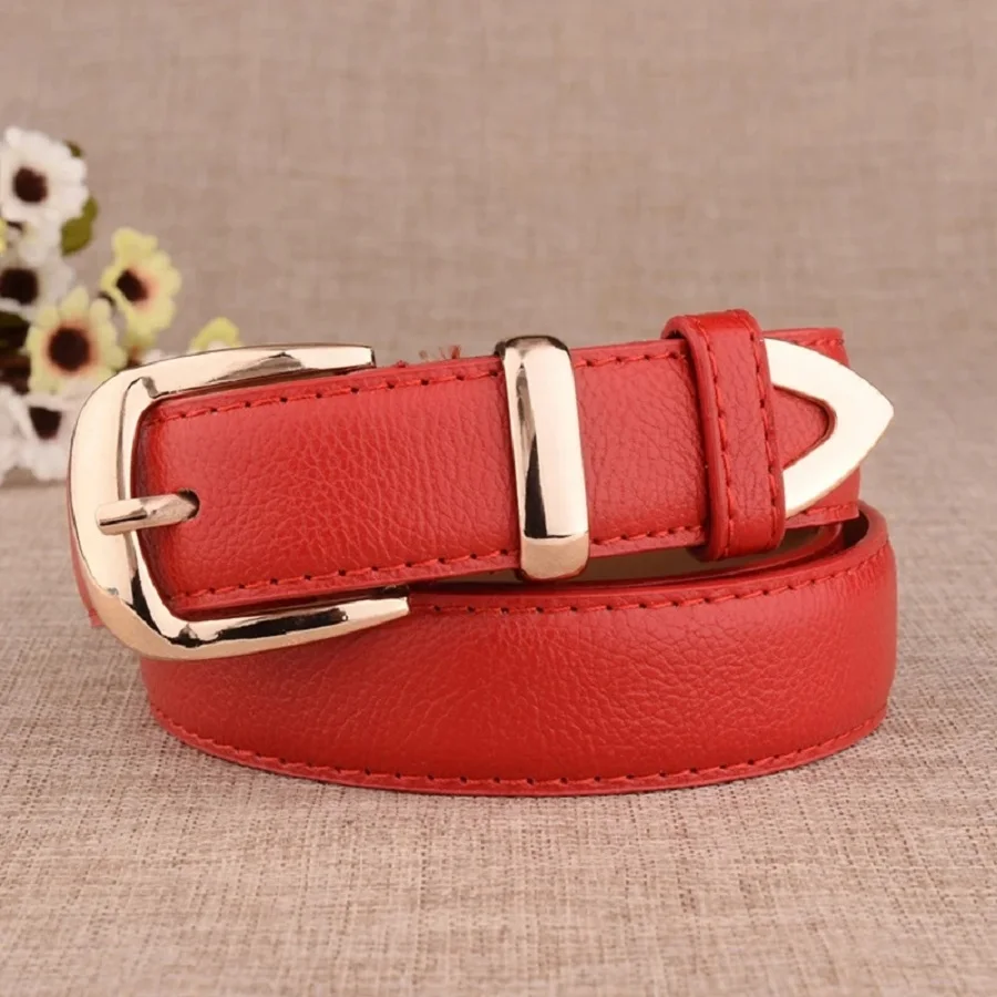 Women's White Leather Belt for Pants