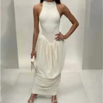 Elegant Sleeveless Round Neck Maxi Dress — Image 4