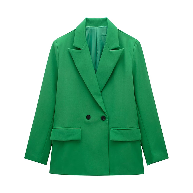 Women's Double-Breasted Blazer with Pockets