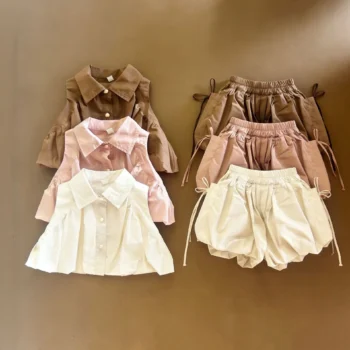 Girls' Casual Solid Sleeveless Summer Set