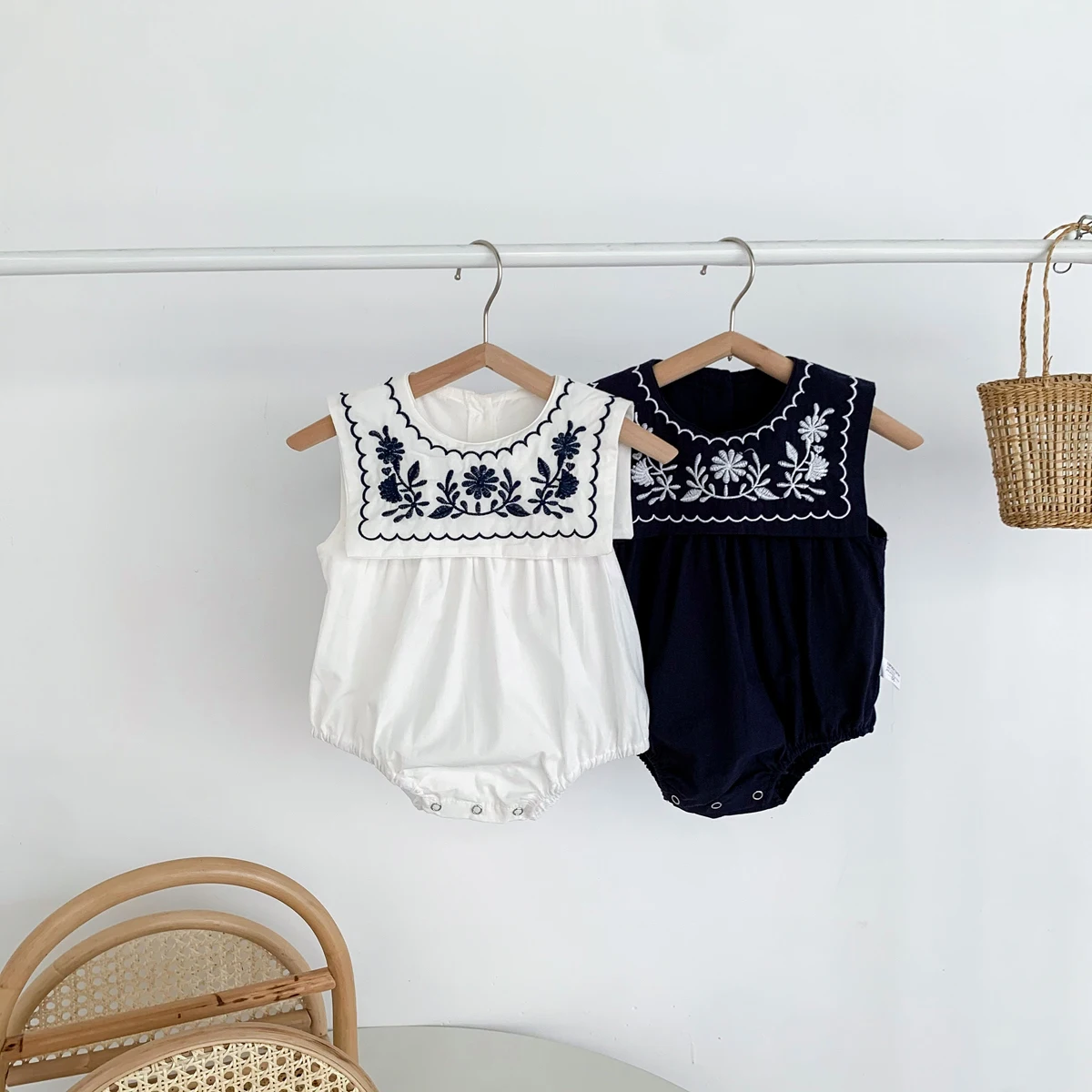 Baby Embroidered Sleeveless Romper