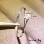 خاتم زفاف بسيط بحجر زركونيا — صورة 6