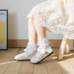 Girls' Lace Cotton Ruffled Socks — Image 2
