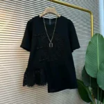 Loose T-Shirt with Irregular Lace — Image 2