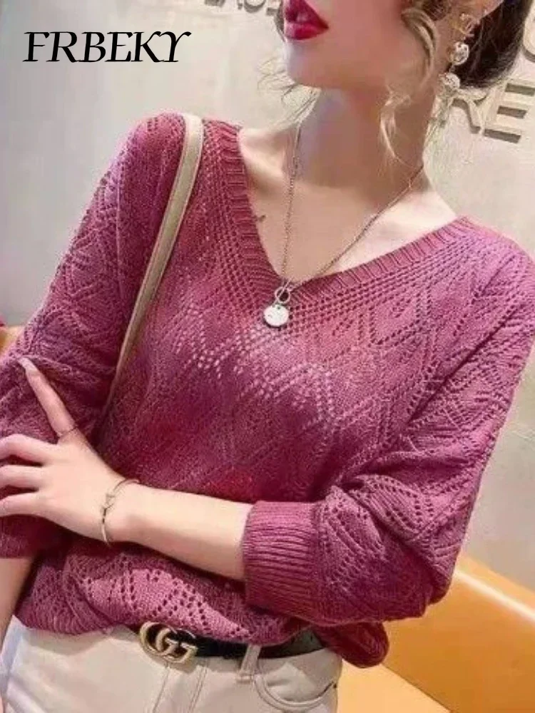 بلوفر كروشيه برقبة V