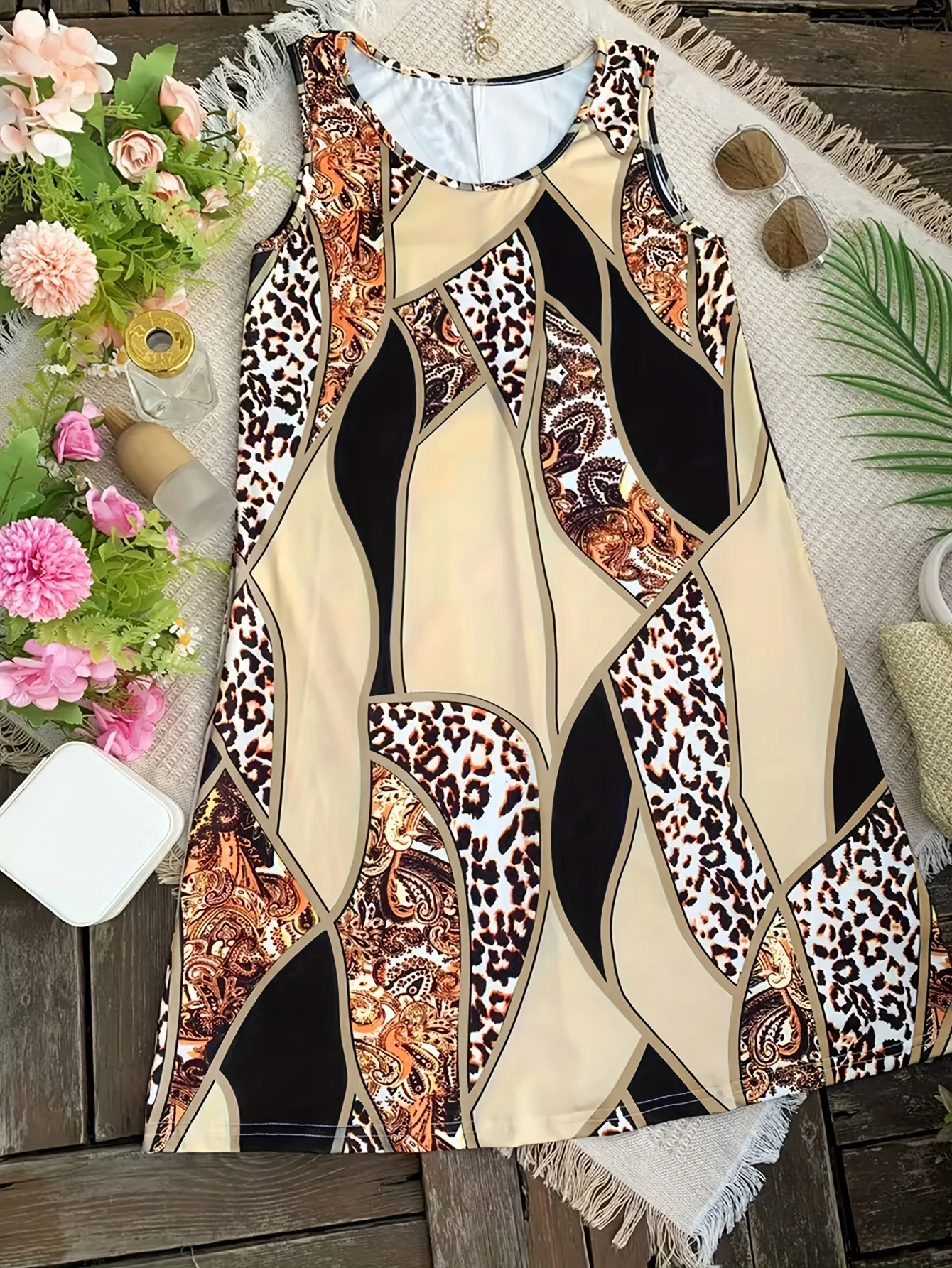 Leopard Print Sleeveless Dress