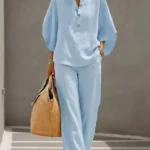 Linen-Feel Set with Wide Sleeves and Elastic-Waist Pants — Image 6