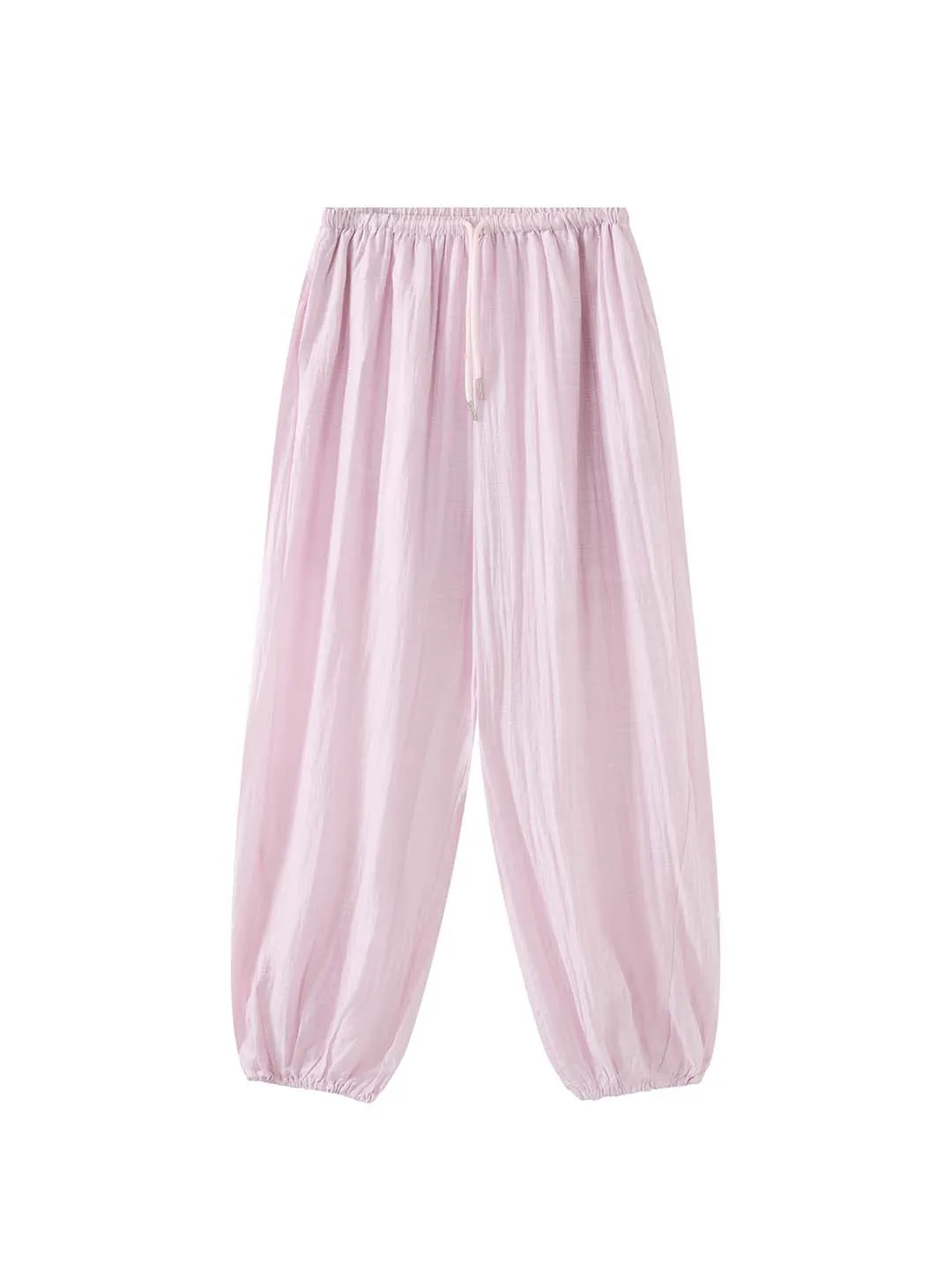 Ankle-Length High Waist Wide-Leg Pants with Tie