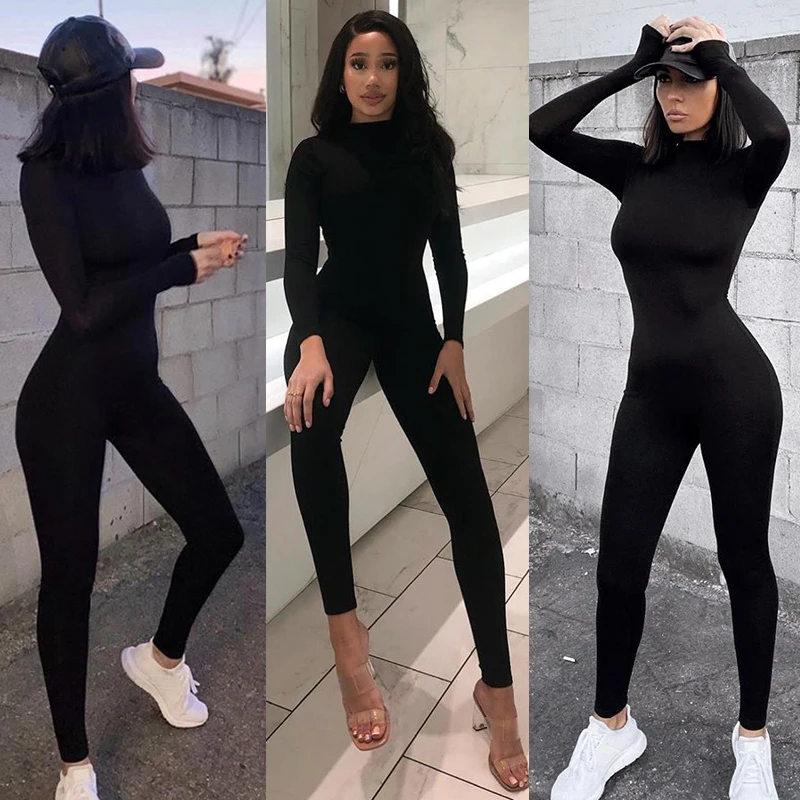Streetwear Bodycon Long Sleeve Jumpsuit