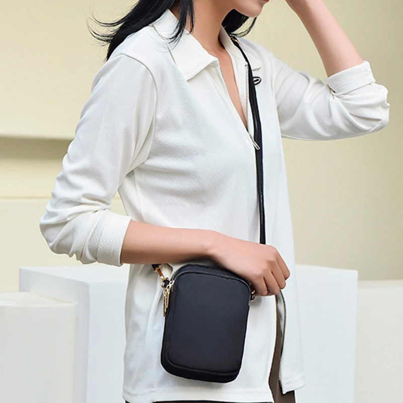 Small Phone Shoulder Bag with Zipper — Image 7