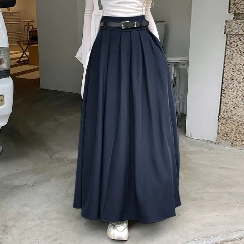 High Waist Pleated Skirt with Wide Swing — Image 16