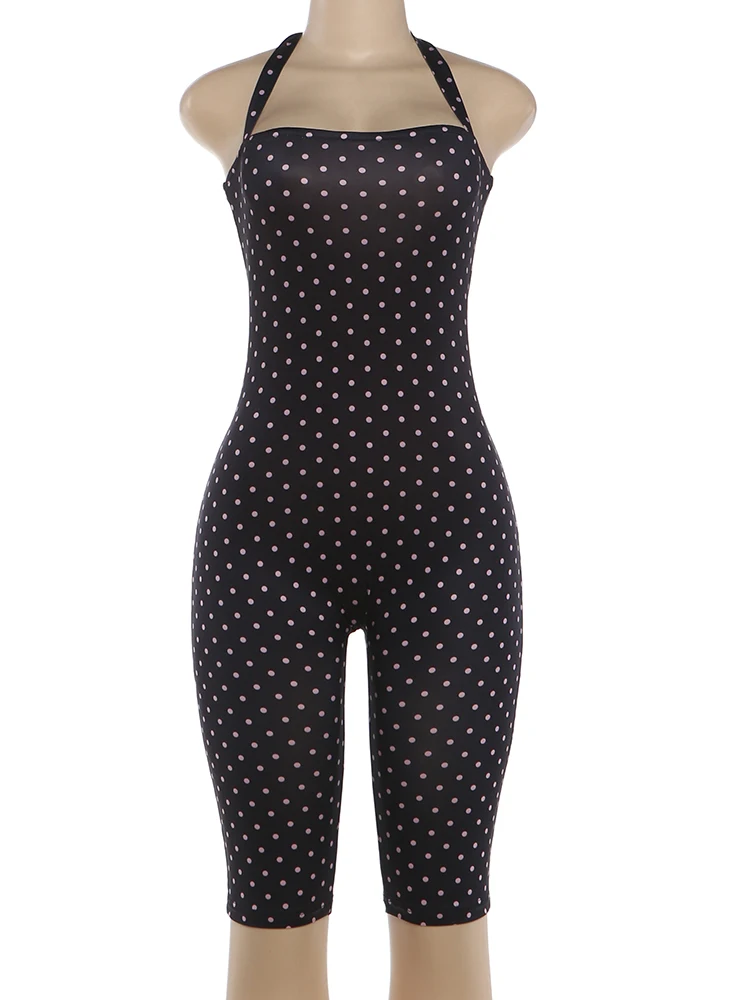 Off-Shoulder Polka Dot Jumpsuit