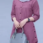 Loose Long Sleeve Shirt with Curved Hem — Image 2